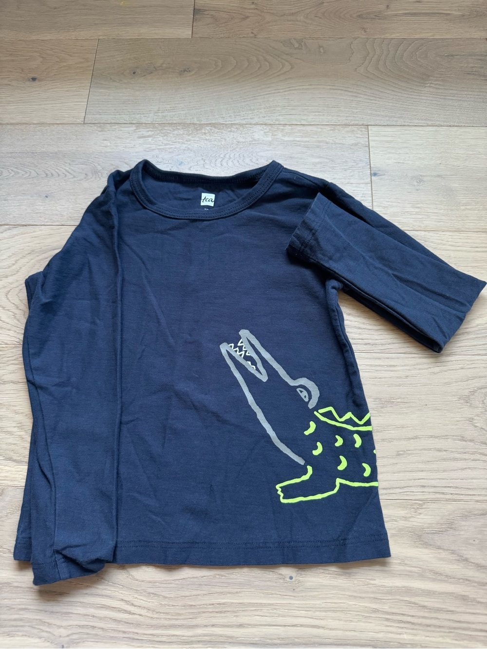 Tea Collection Toddler Navy Crocodile Wrap-Around Graphic Long Sleeve Tee